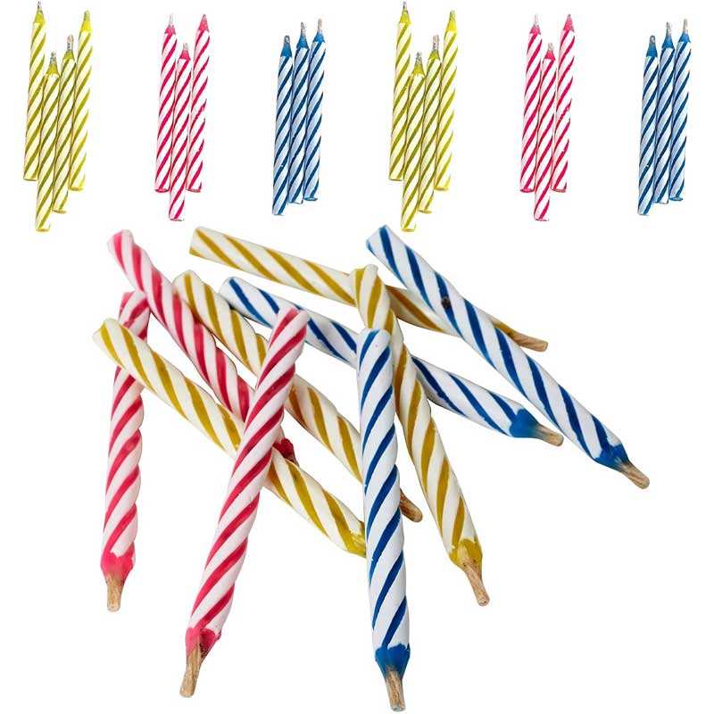 Kicko Striped Spiral Magic Trick Birthday Candles - OneShopToys