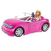 Barbie Car and Doll Set, Sparkly Pink 2-Seater -DJR55