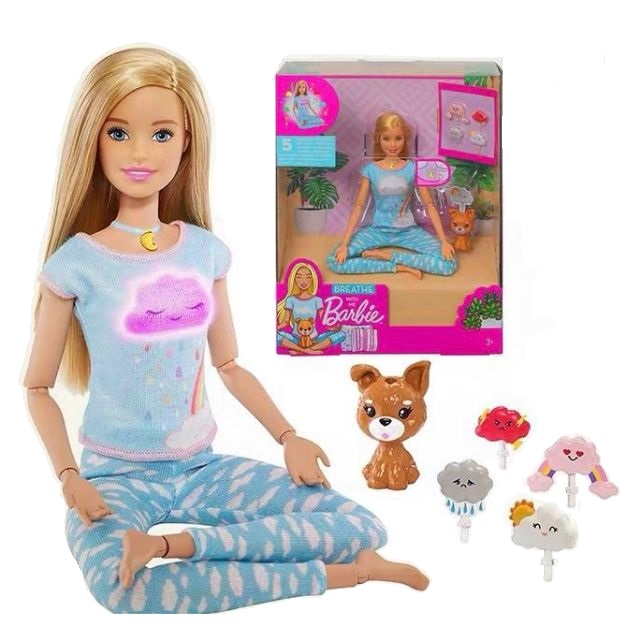 Mattel Doll Barbie Breathe with Me 5 Guided Meditation Lights & Sounds -GMJ71