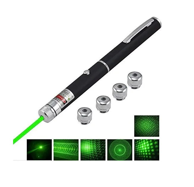Laser Light Multi New Green Ray Laser Pointer Pen Visible Beam With Star Head Caps